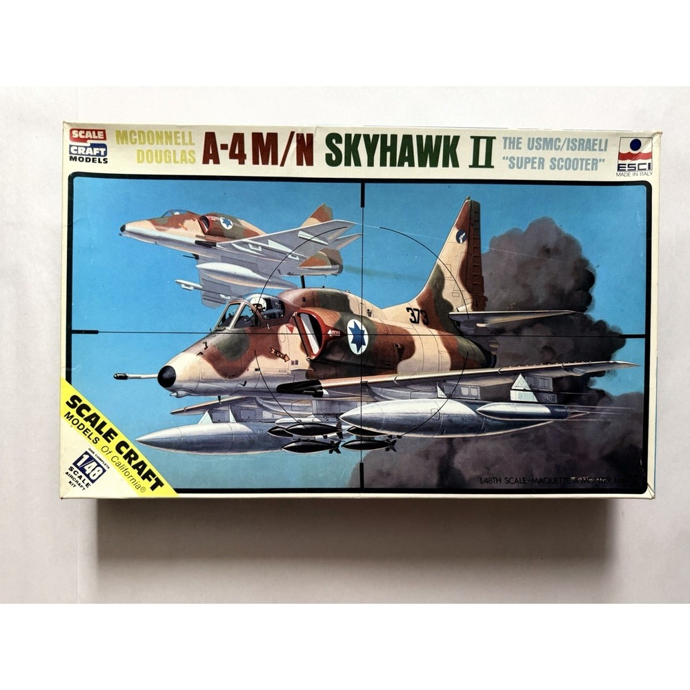 Scale Craft ESCI A-4 M/N Skyhawk II 1/48 Scale Aircraft Kit Vintage Open Box